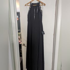 Lulu's black maxi dress with lace